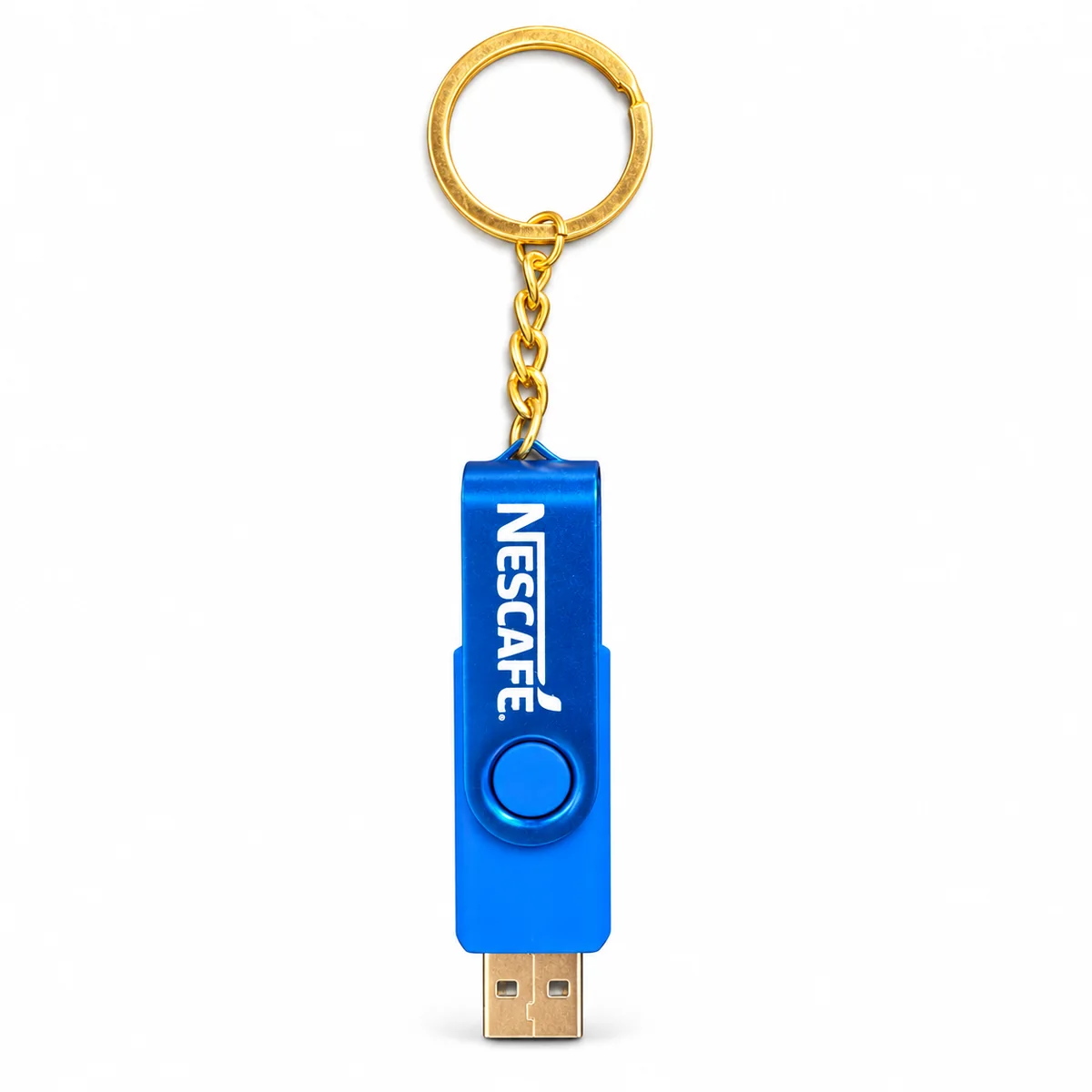 Blue USB Drive with Keyring