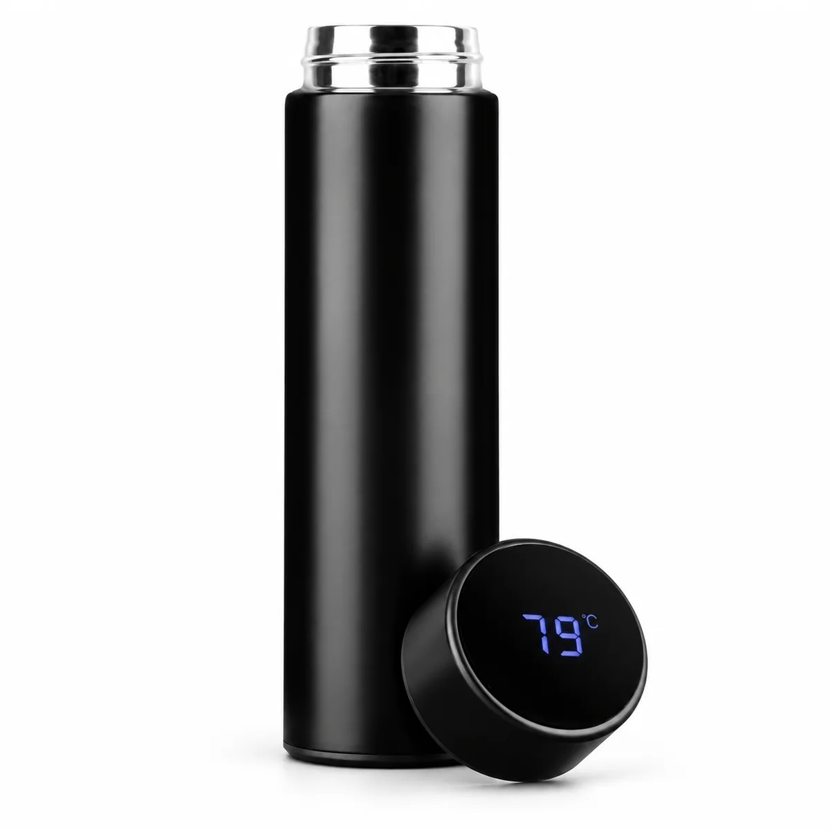 Black Bottle with Temperature Display Lid
