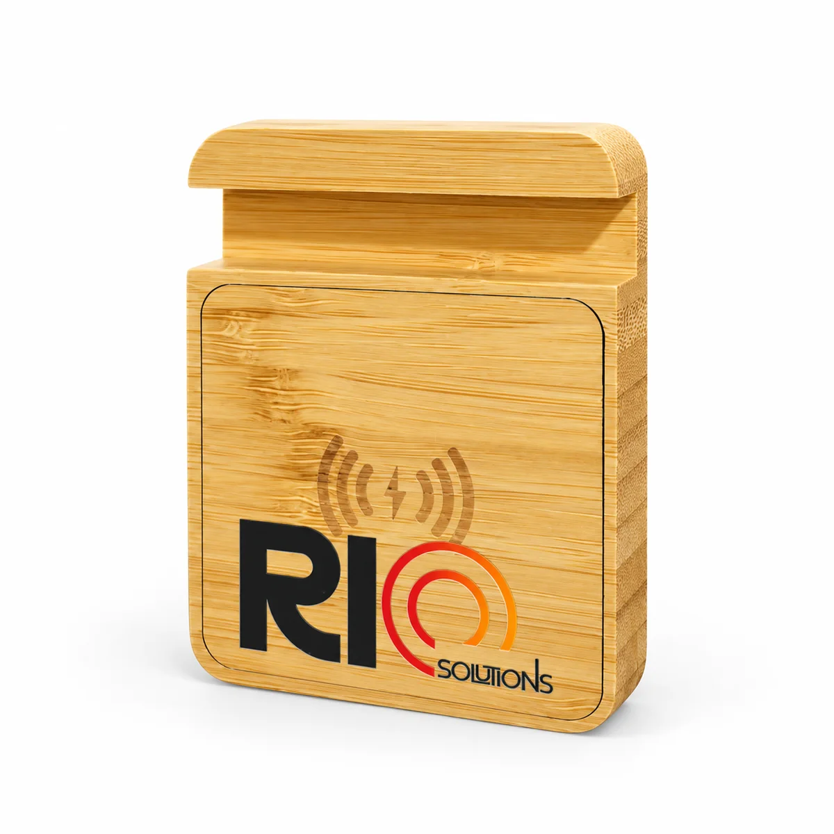 Bamboo Phone Stand — Front View