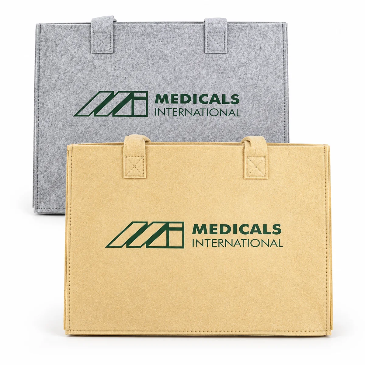 Grey & Beige Branded Felt Bags
