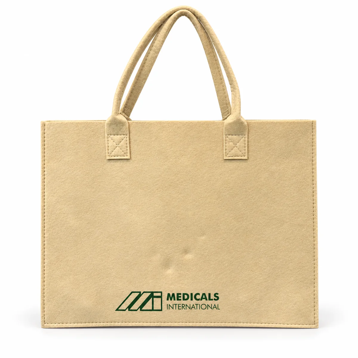 Beige Branded Felt Bag